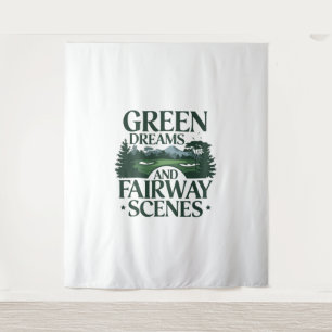 Green Dreams, Golf Trendy Tapestry
