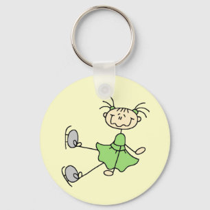Green Dress Figure Skater Tshirts and Gifts Key Ring