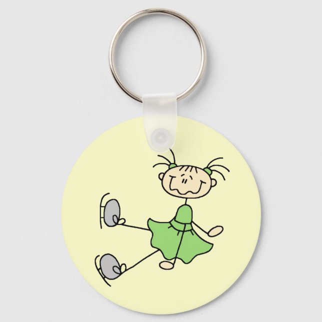 Green Dress Figure Skater Tshirts and Gifts Key Ring (Front)