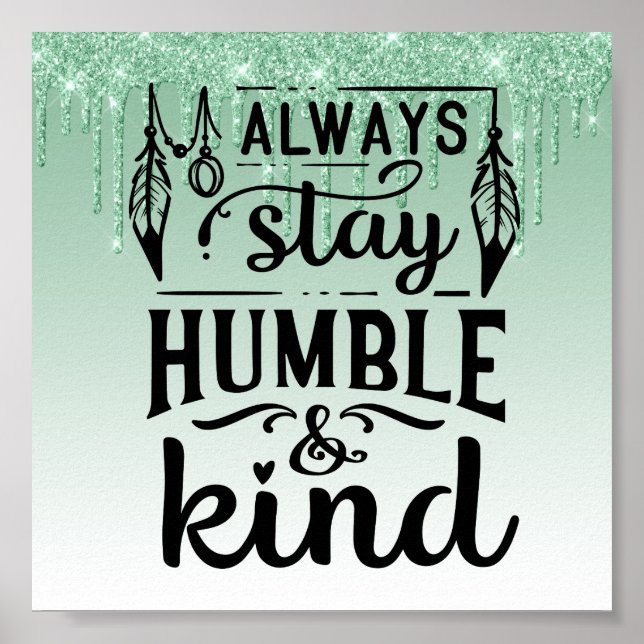 Green Dripping Glitter Inspirational Quote Poster (Front)