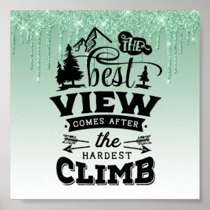 Green Dripping Glitter Inspirational Quote Poster