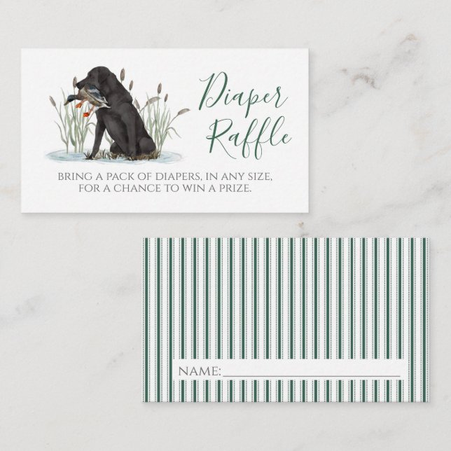 Green Duck Dog Diaper Raffle Card (Front/Back)