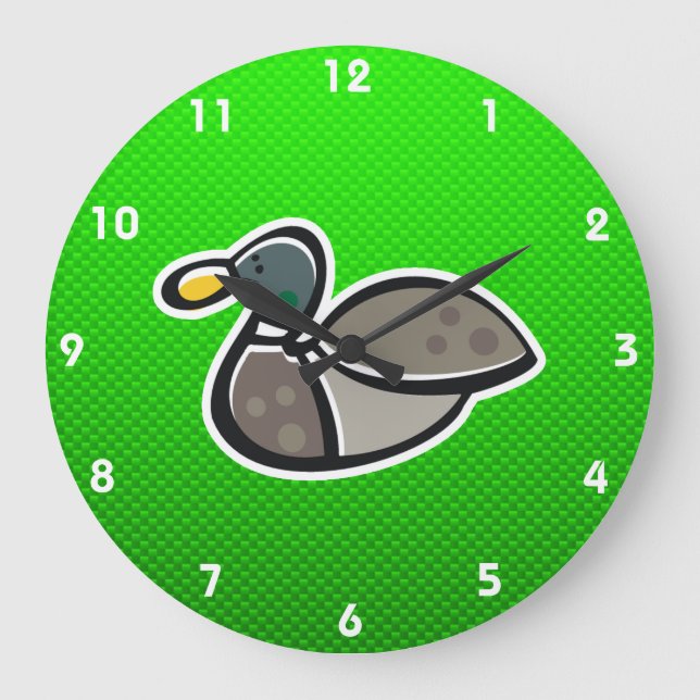 Green Duck Large Clock (Front)