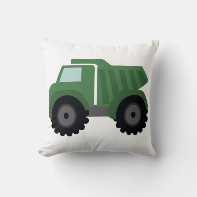 Green Dump Truck Pillow (Front)