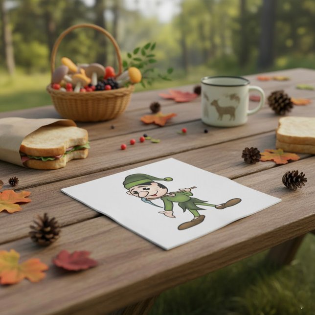 Green Dwarf Character with Pickaxe Napkin (Creator Uploaded)