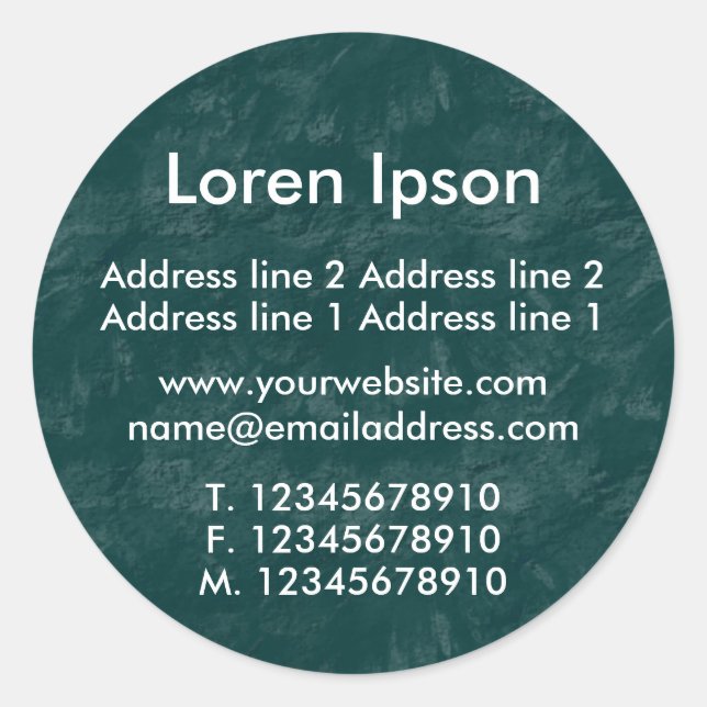 Green Earth 2 Business / Profile Classic Round Sticker (Front)