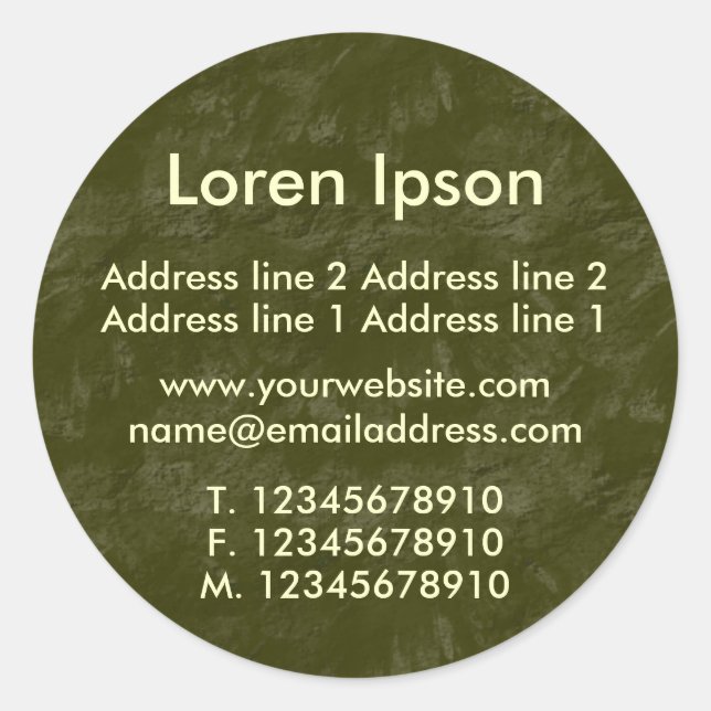 Green Earth Business / Profile Classic Round Sticker (Front)