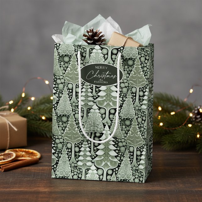 Green Earth Christmas Pattern#6 ID1009 Medium Gift Bag (Creator Uploaded)