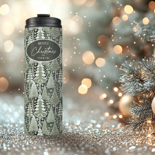 Green Earth Christmas Pattern#6 ID1009 Thermal Tumbler