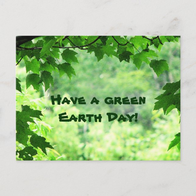 Green Earth Day Postcard (Front)