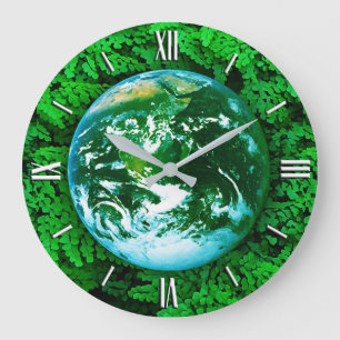 Green Earth - ecological awareness Large Clock