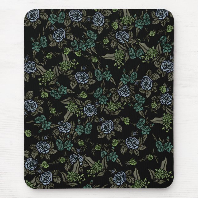 Green Earth Flowers Mouse Mat (Front)