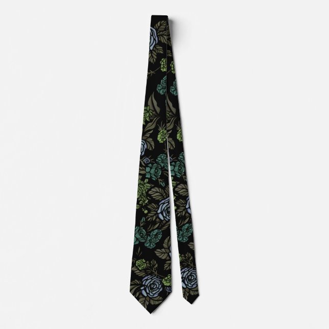 Green Earth Flowers Tie (Front)