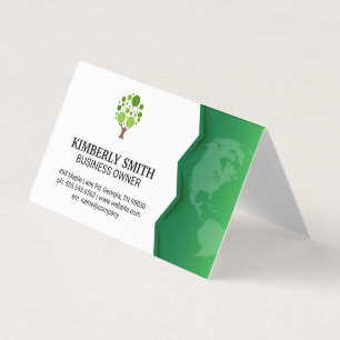 Green Earth   Tree Icon Business Card