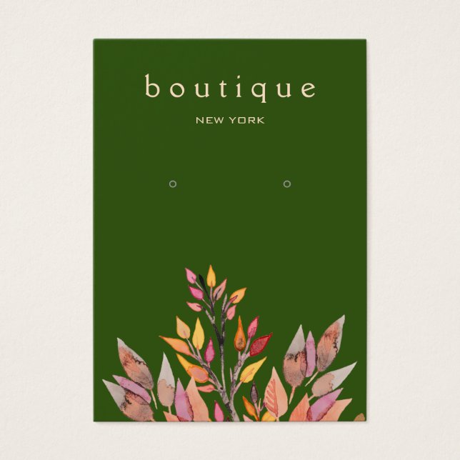 Green Earthy Jewellery Earring Display Card (Front)