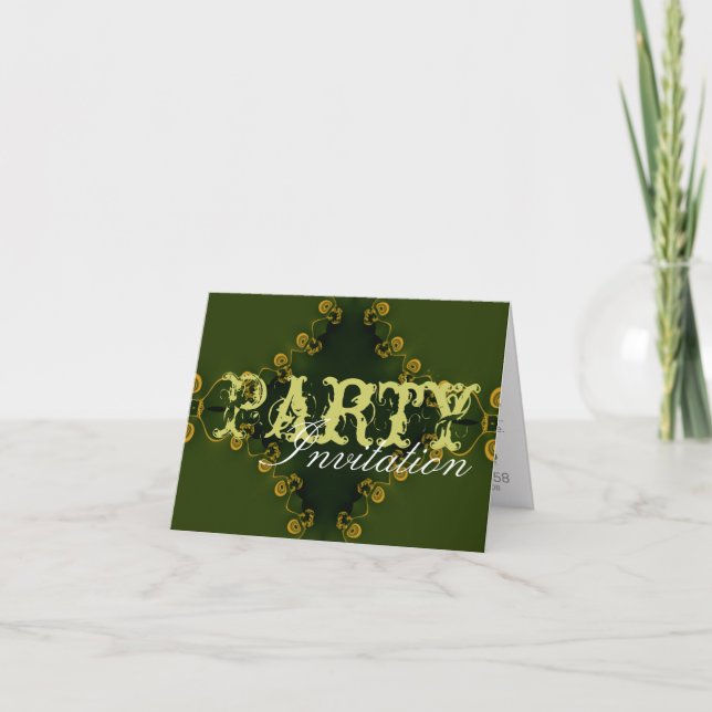 Green Earthy Party Invitation (Front)