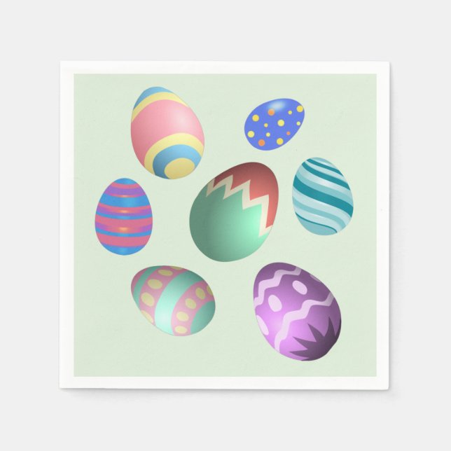 Green Easter Egg Easter Party Easter Egg Hunt Cute Napkin (Front)