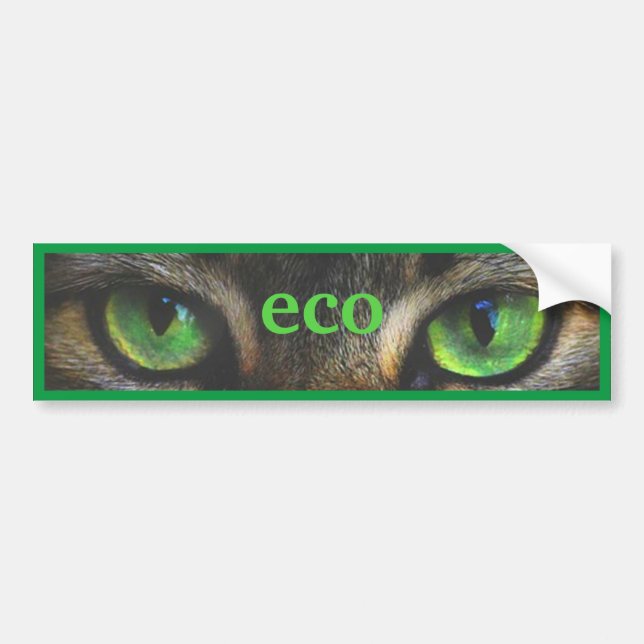Green eco cat eyes bumper sticker (Front)