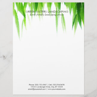 Green Eco Friendly Landscaping Business Custom Letterhead