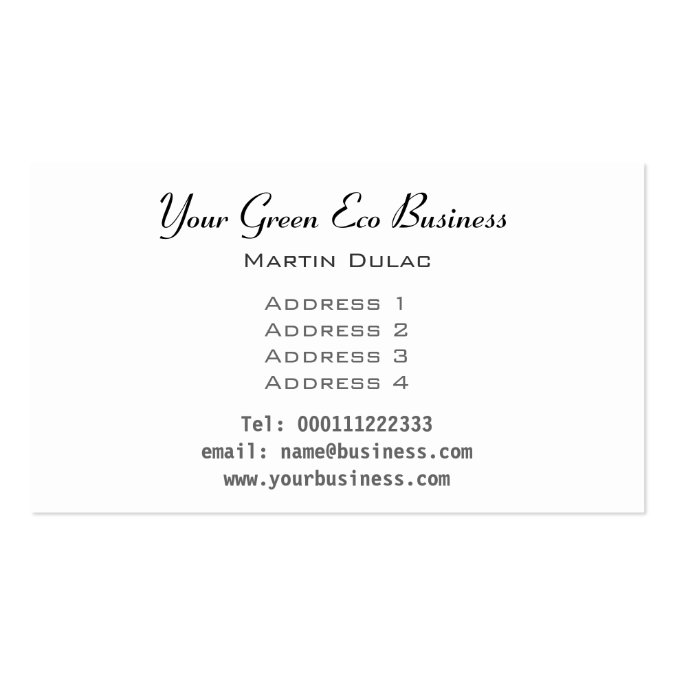 Green Eco Lightbulb Business Card