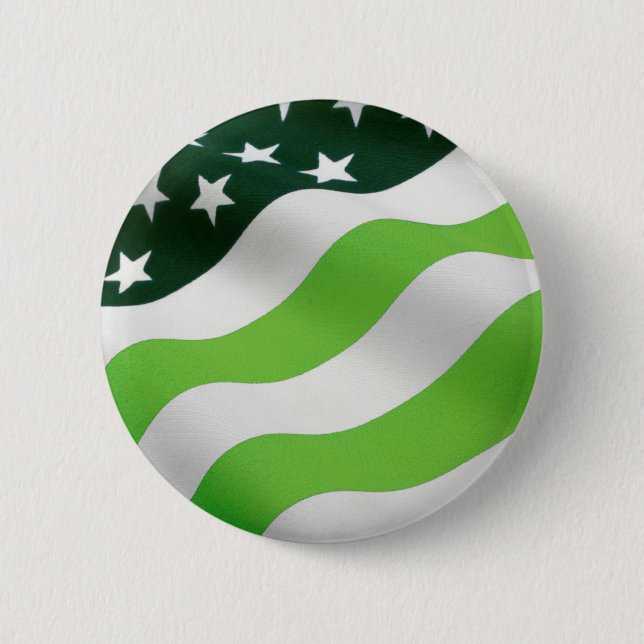 Green (ecology) flag 6 cm round badge (Front)