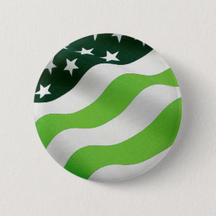 Green (ecology) flag 6 cm round badge