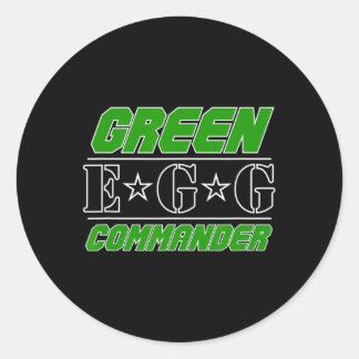 Green Egg Commander Green Egg Shirt Retro Bbq Sh  Classic Round Sticker