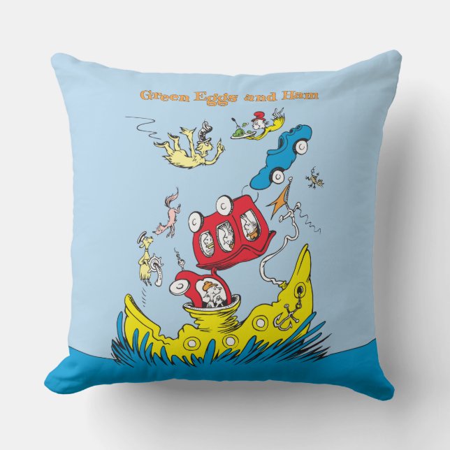 Green Eggs and Ham | I Do Not Like Them Anywhere Cushion (Front)