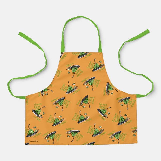 Green Eggs and Ham Pattern Apron (Front)