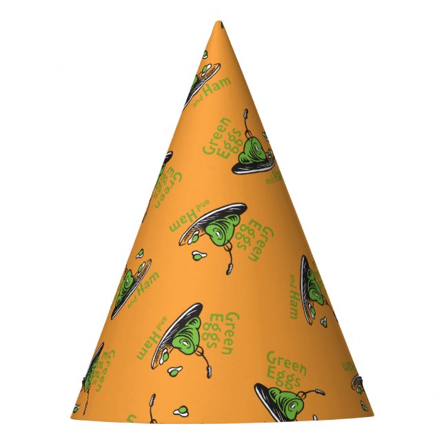 Green Eggs and Ham Pattern Party Hat (Front)