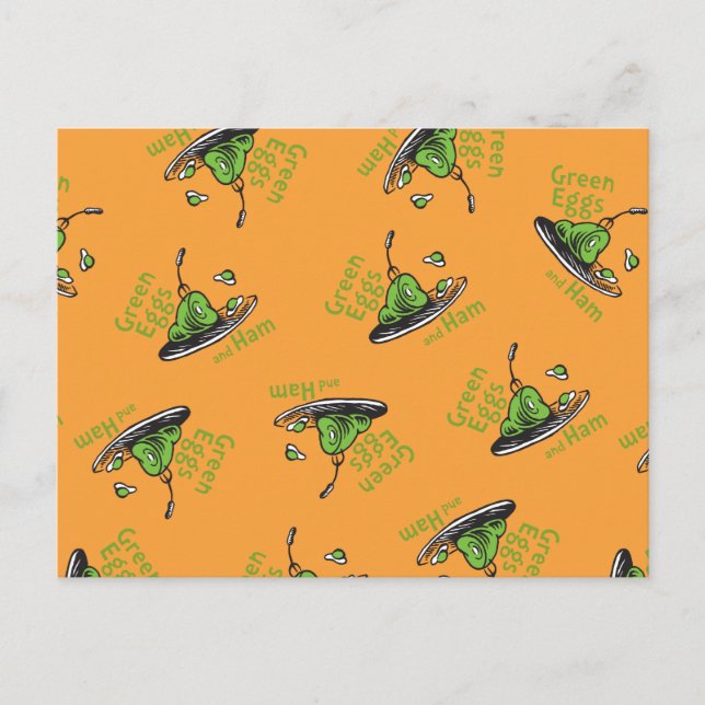 Green Eggs and Ham Pattern Postcard (Front)