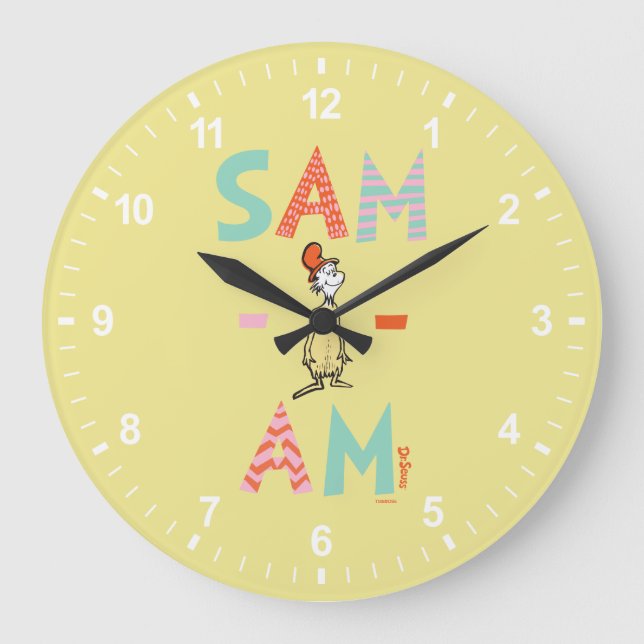 Green Eggs and Ham | Sam-I-Am Large Clock (Front)