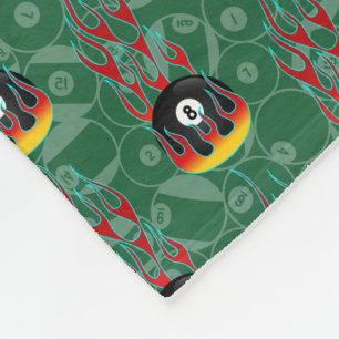 Green Eight Ball  Fleece Blanket