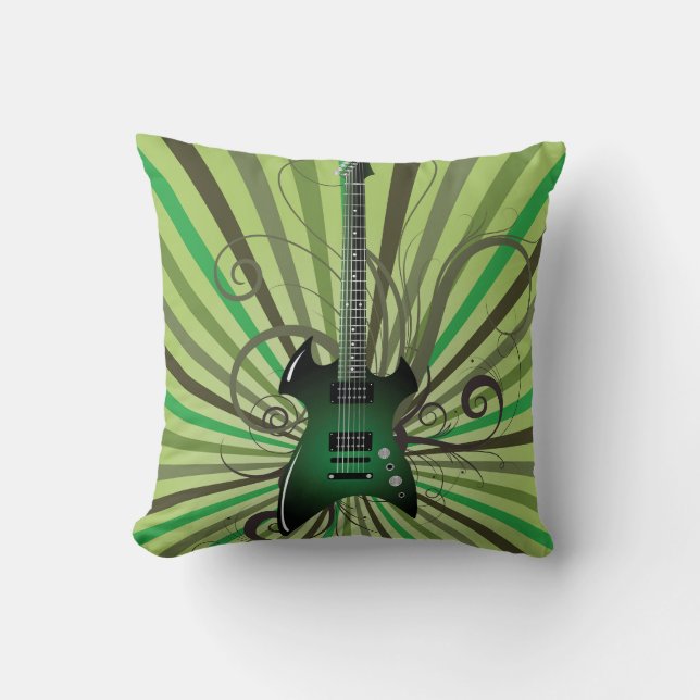 Green Electric Guitar Cushion (Front)
