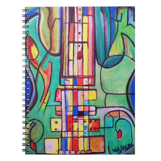 Green Electric Guitar Notebook by ValAries (Front)