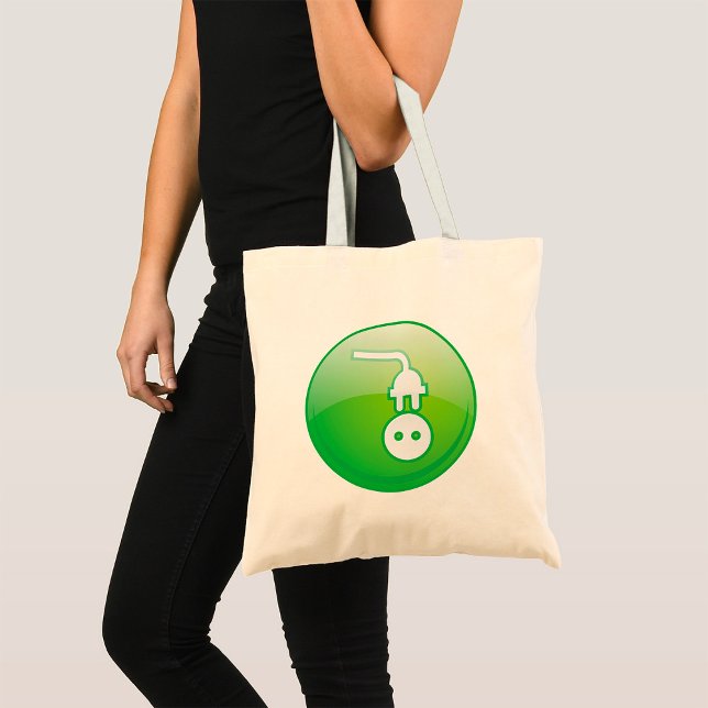 Green Electrical Plug Icon Tote Bag (Creator Uploaded)