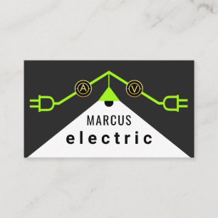 Green Electrical Rooftop Wiring Frame Business Card