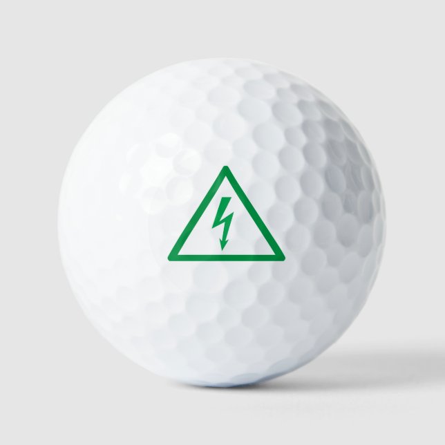 green electrical sign symbol ecology power golf balls (Front)
