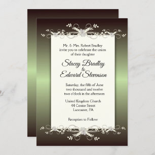 Green Elegance Shine Wedding Invitation