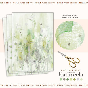 Green Elegant Abstract Decoupage Tissue Paper