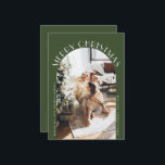 Green Elegant Arch Curve Merry Christmas Photo Holiday Card<br><div class="desc">Green Elegant Arch Curve Merry Christmas Photo Holiday Card</div>