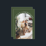 Green Elegant Arch Curve Merry Christmas Photo Holiday Card<br><div class="desc">Green Elegant Arch Curve Merry Christmas Photo Holiday Card</div>