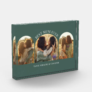 Green elegant arch multi photo best mum