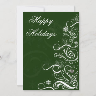 green elegant Business Holiday Greetings Card
