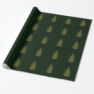 Green Elegant Christmas Tree Wrapping Paper