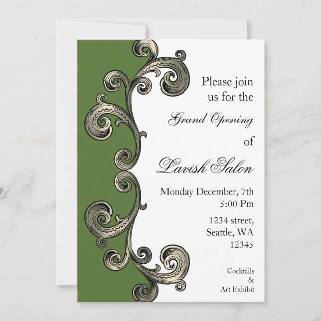green Elegant Corporate party Invitation (Front)