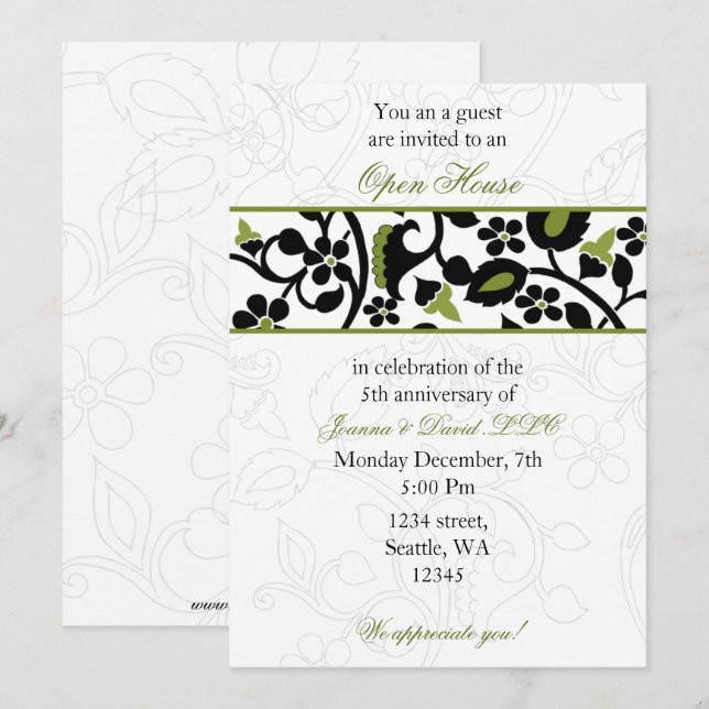 green Elegant Corporate party Invitation (Front/Back)