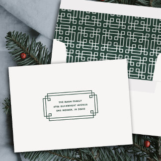 Green Elegant Deco Frame Holiday Envelope