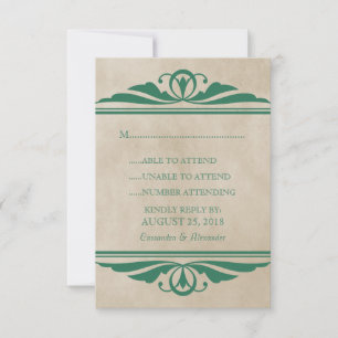 Green Elegant Deco Response Card