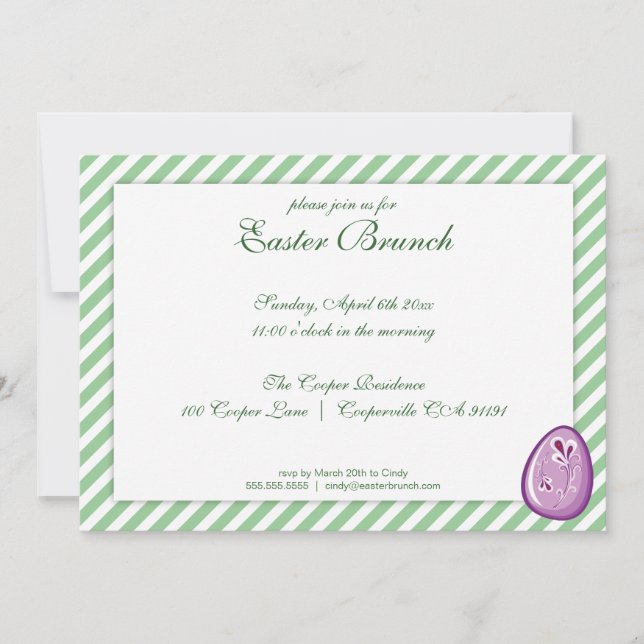 Green Elegant Easter Brunch Invitation (Front)